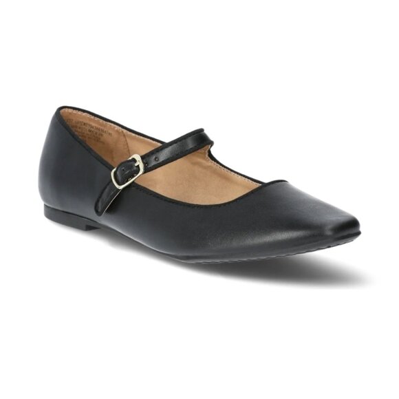 Time and Tru Women's Faux Leather Mary Jane Flats Women's Size 9 US - Black - Picture 1 of 5